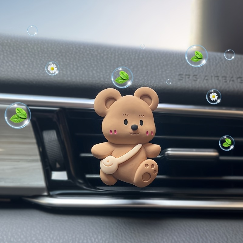 Cartoon Bear Pilot Car Air Freshener Cute Bear Car Air Vent - Temu