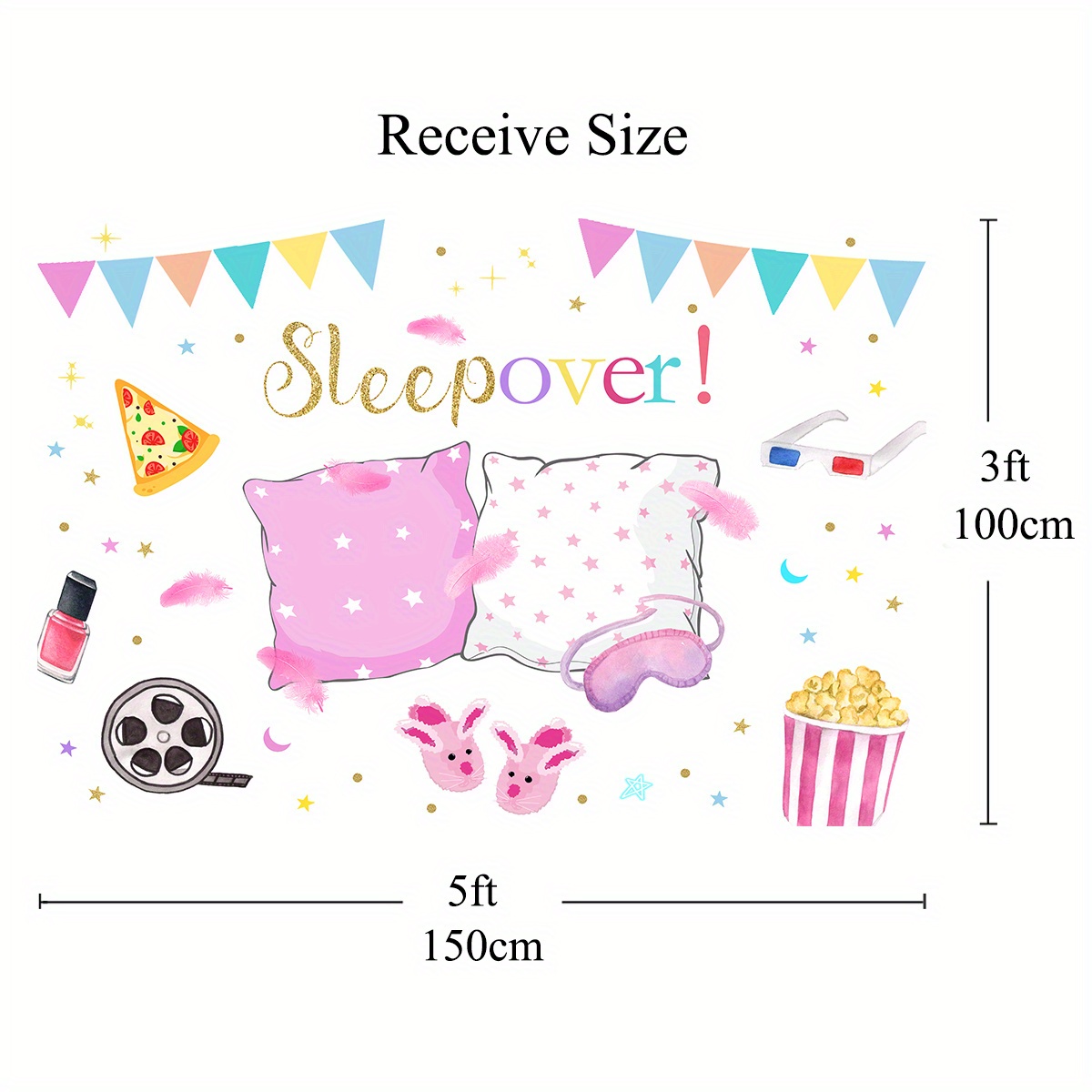 Sleepover Party Backdrop for Girls, Party Decor, Pajama Slumber Party  Pillow, Fight Teens, Birthday Party Supplies - AliExpress