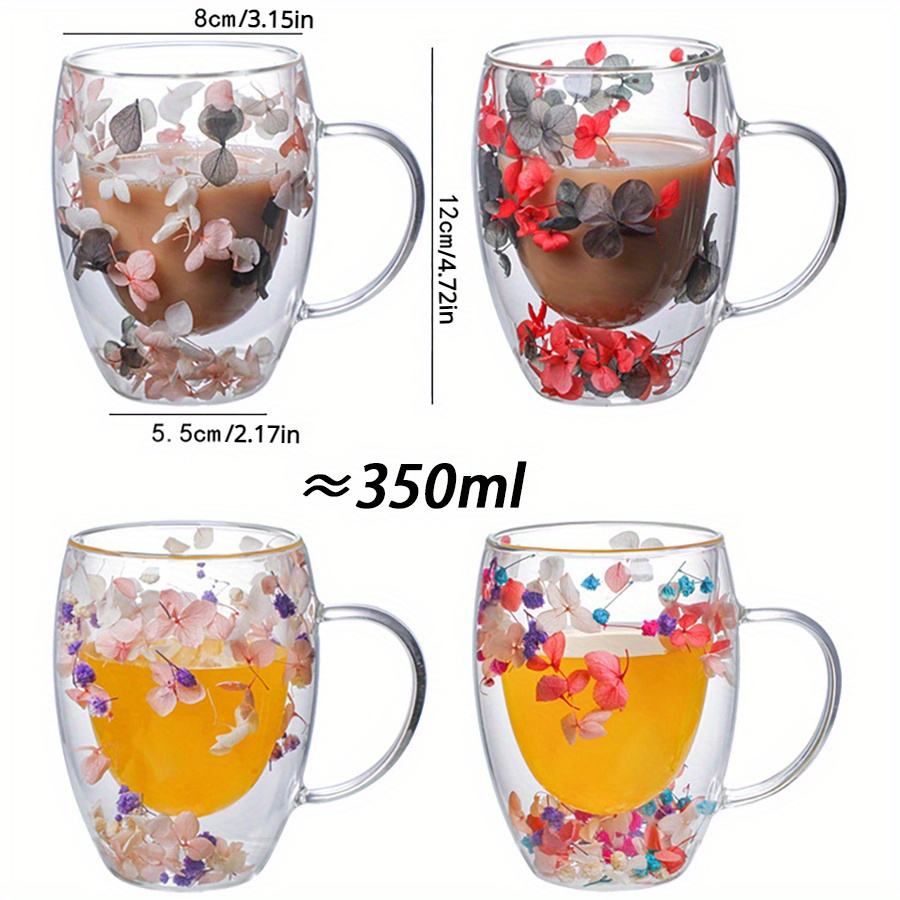 OFFILICIOUS Tasse en verre avec fleurs sèches - Remplissage de