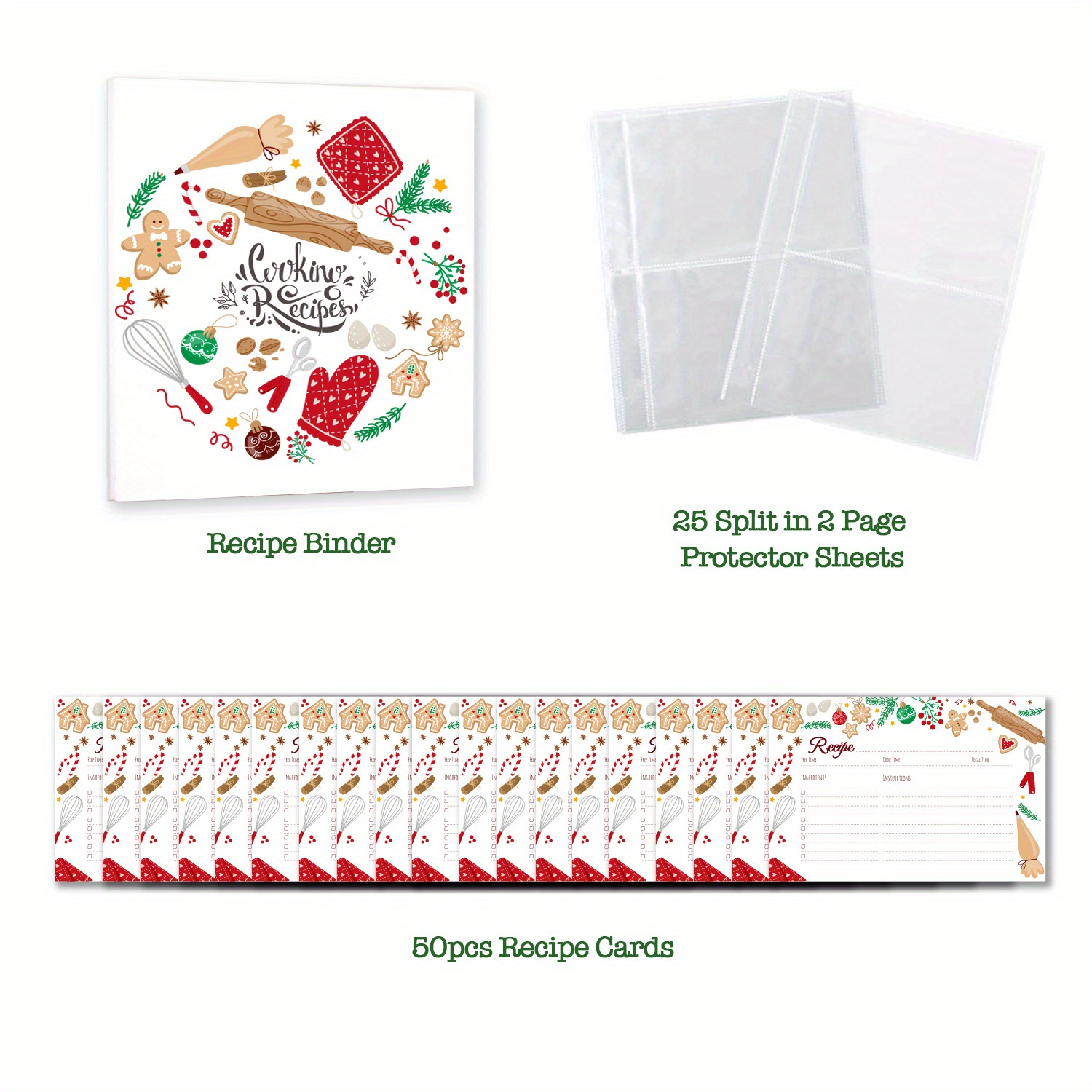 Products Recipe Card Protectors, For 3 Ring Binders, Page Sheet