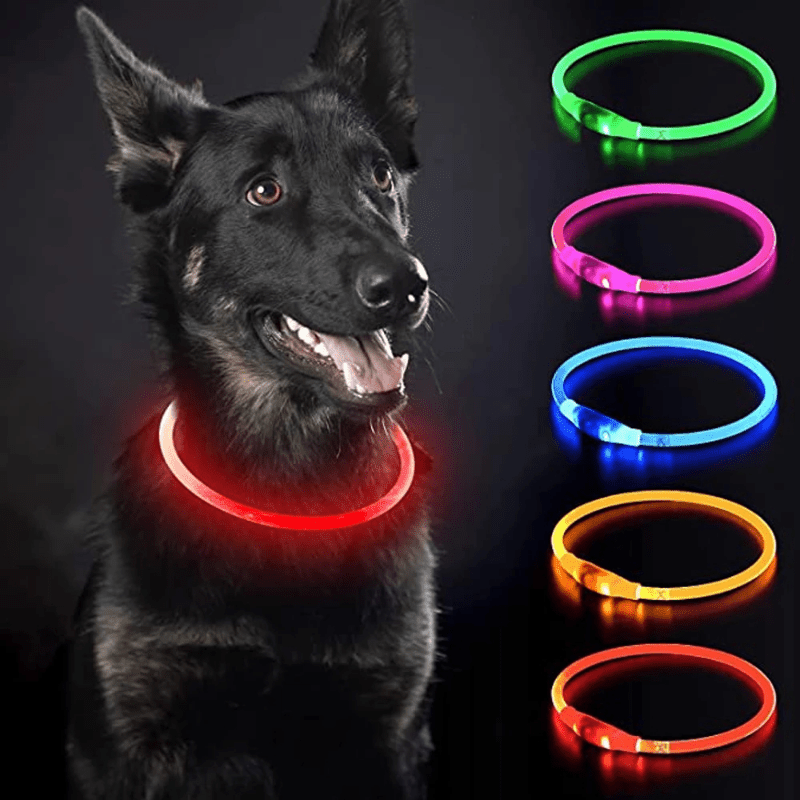 Collar Luminoso Completo Luz Led Perro Anti pérdida - Temu Chile