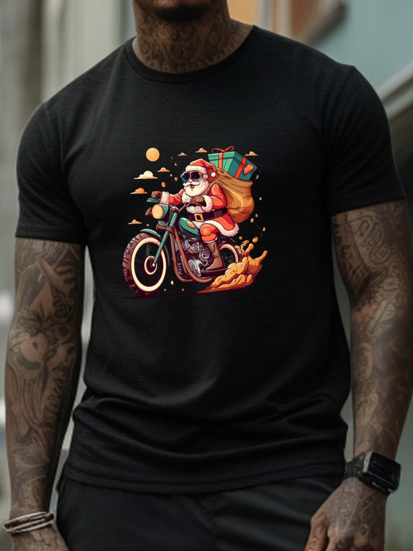 Camiseta Estampado Gráfico Motocicleta Hombre Camisetas - Temu