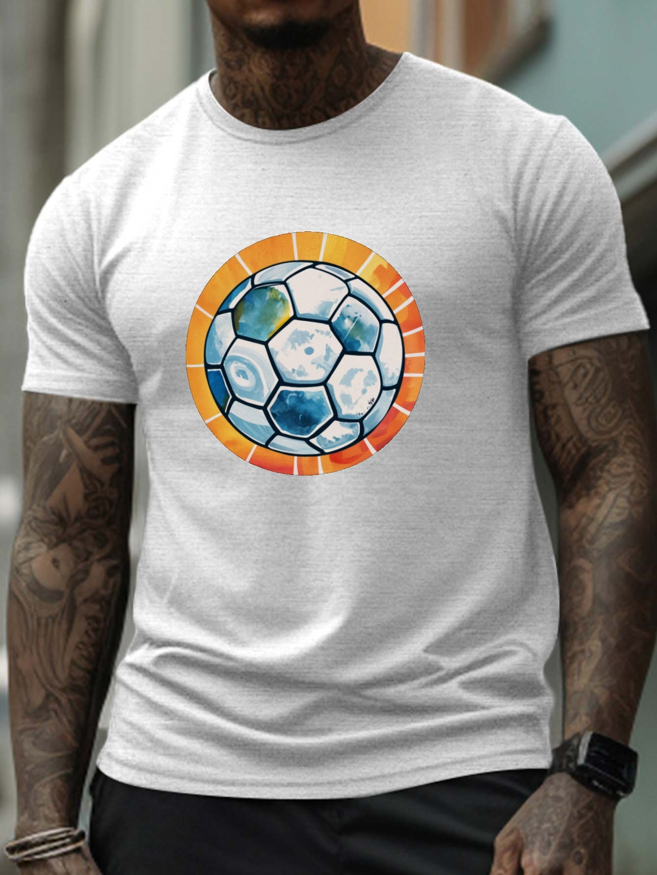 Plus Size Camiseta Fútbol Estampado Gráfico Hombres - Temu Chile