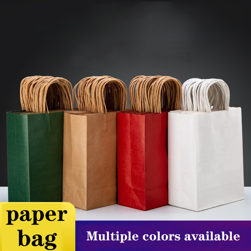 

10pcs Holiday Party Gift Bag Paper Bag With Handle Jewelry Shopping Bags, Christmas, Wedding, Gift Colored Paper Bags