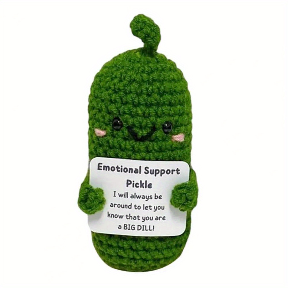 HANDMADE EMOTIONAL SUPPORT Pickled Cucumber Gift,Crochet Support