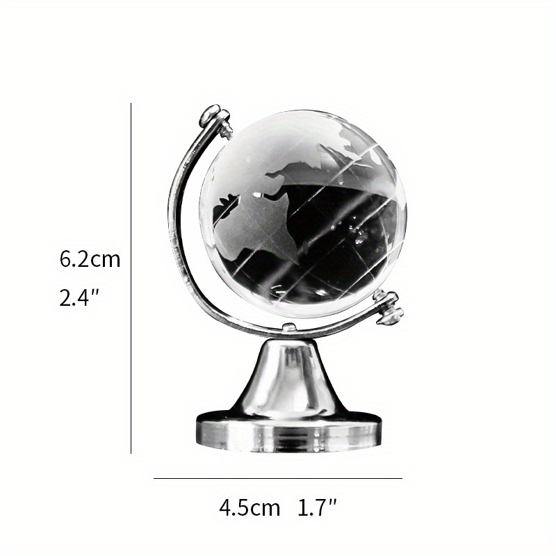 1pc Mini Earth Globe Ornament, Crystal Globe, Crystal Ball Glass, Desktop  Decoration, For Home Room Living Room Office Decor, Christmas Valentine's Da