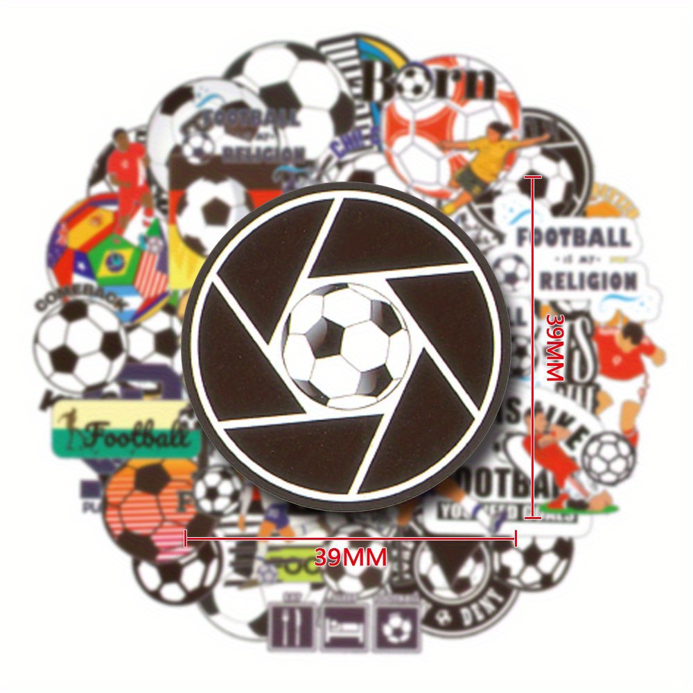 50pcs Football Aesthetics Stickers, Waterproof Vinyl Stickers