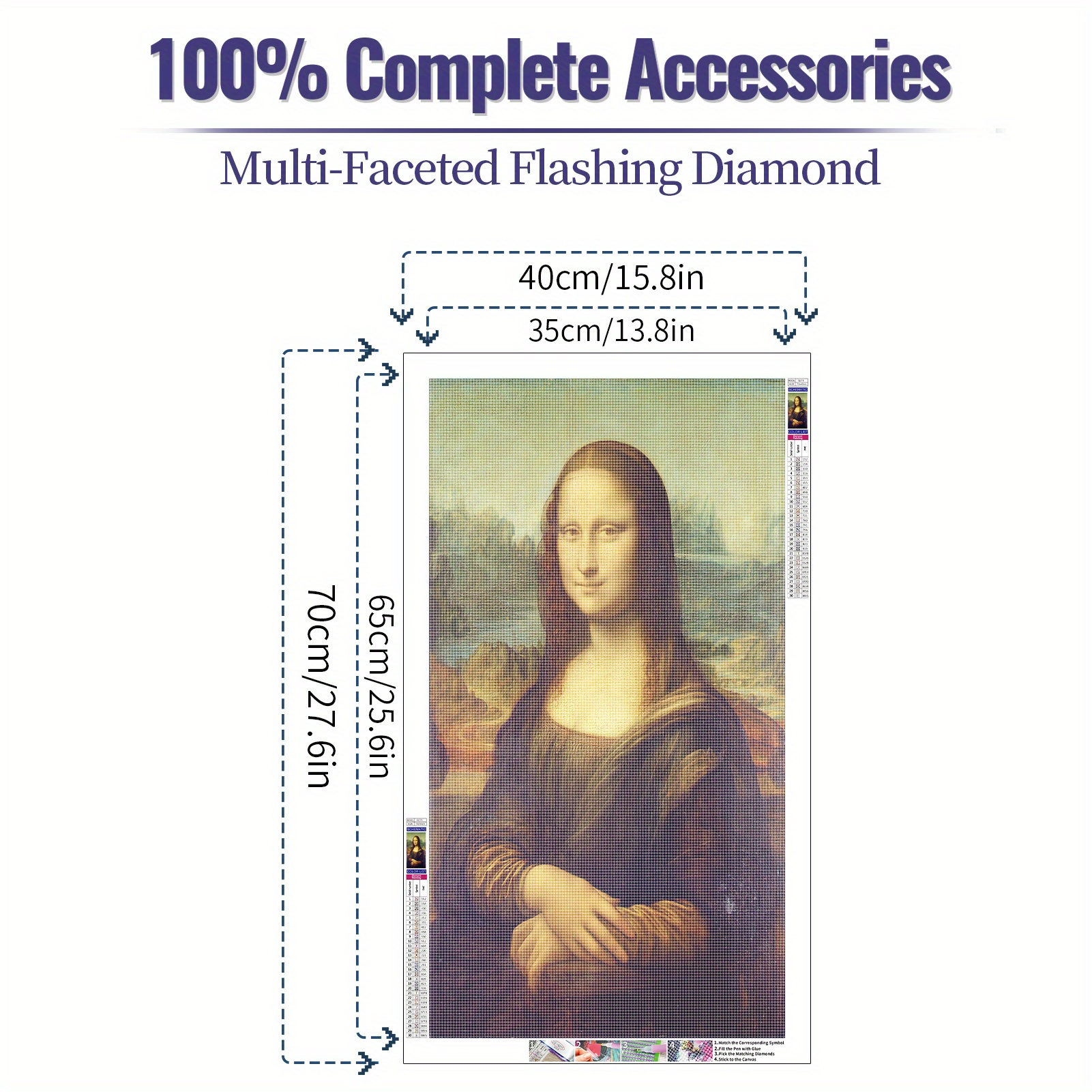 Diamond Painting Kits for Adults Mona Lisa ,5D Diamond Art Kits