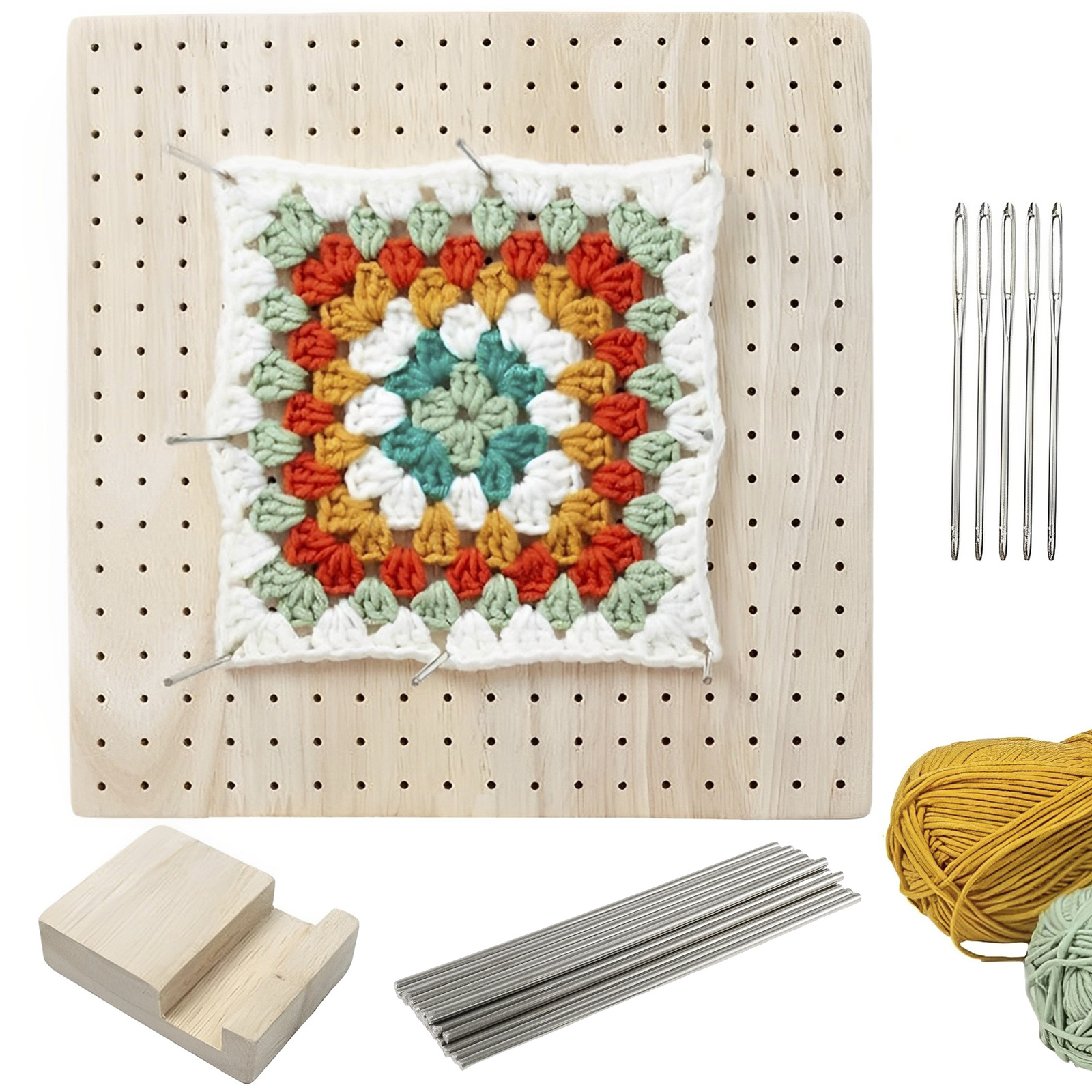 Crochet Blocking Board Pegboard for Crochet Stable Durable with Pegs,  Knitting Blocking Board for DIY Knitting Accessories Gifts Grandmothers