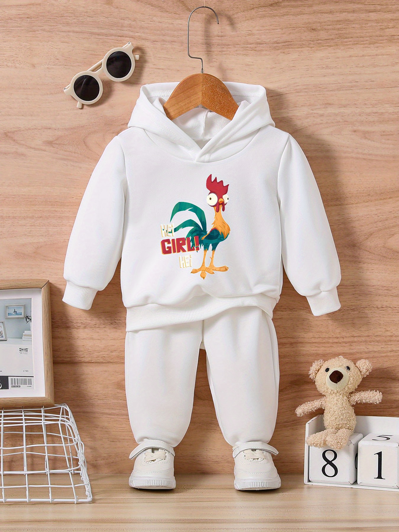 Conjunto de ropa para niños de 1 a 5 años, sudadera con capucha de manga  larga con estampado de letras para bebés y niños pequeños