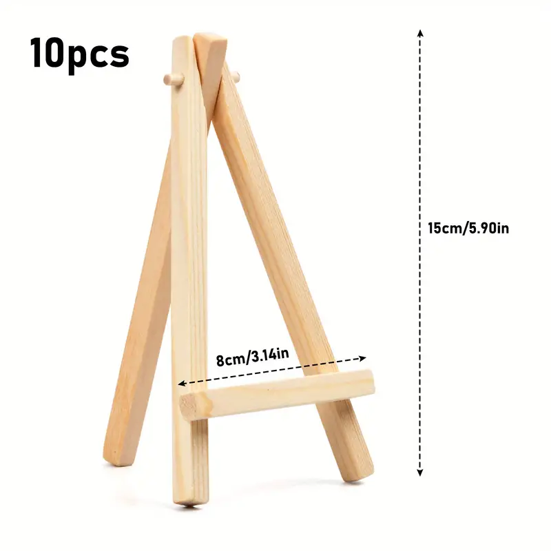 3pcs Wooden Display Easels Adjustable Mini Wooden Artist Triangle Easels  For Displaying Canvas Paintings Crafts Drawing