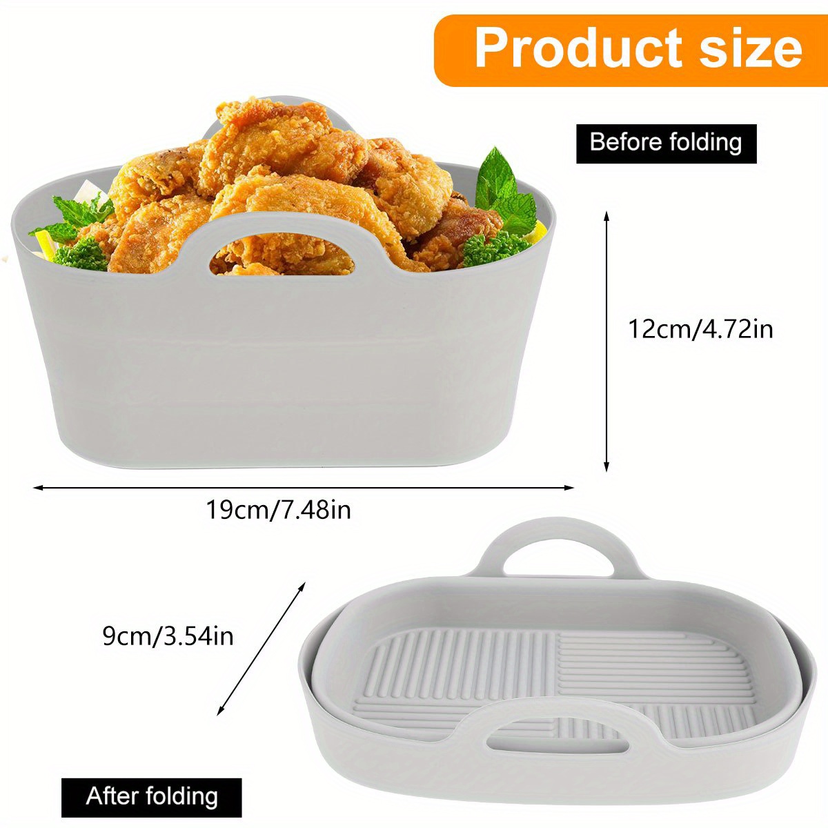 Collapsible Air Fryer for Ninja Silicone Pot Air Fryer Foldable Liner Basket  Replacement of Parchment Paper Liners Food Safe Pan