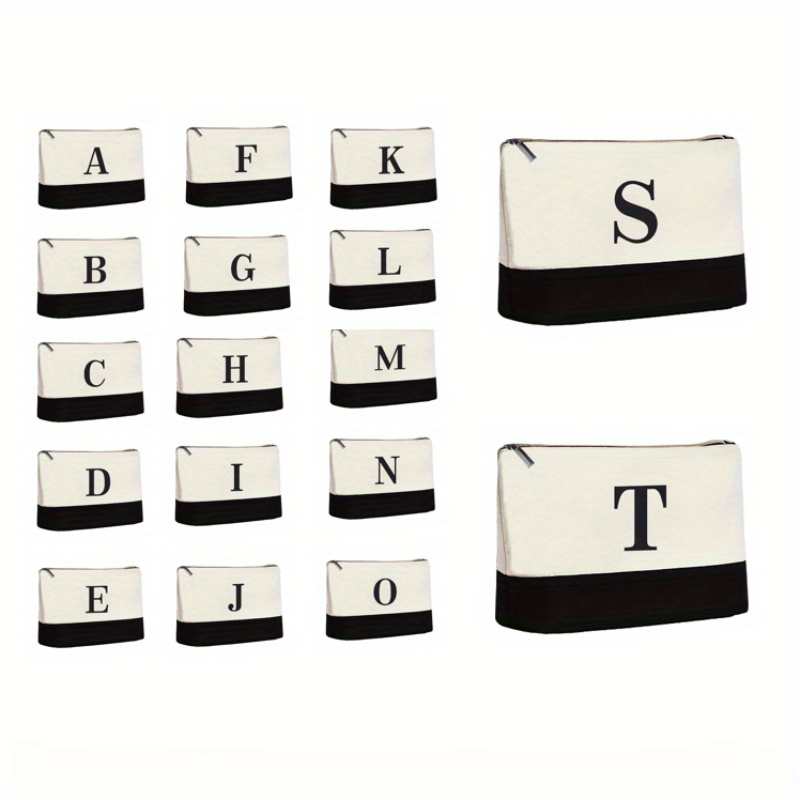 

Trendy Letter Print Cosmetic Bag, Portable Zipper Toiletry Organizer, Perfect Coin Bag, Clutch Bag