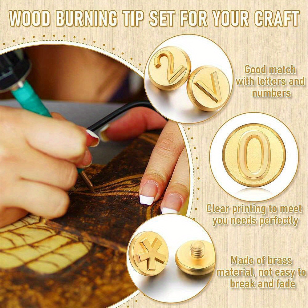 Wood Burning Tips Letters,Wood Burning Alphabet Template for Embossing and  Carving Crafts Metal