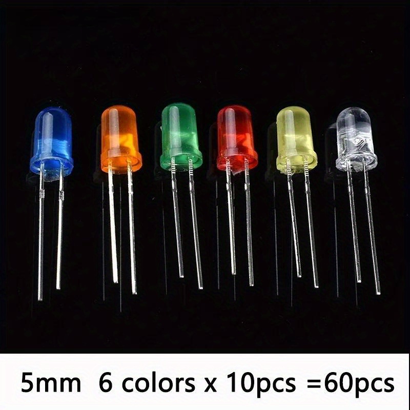 100pcs 5mm Led Lighting Diodes (diode Led A Testa Piatta) - Temu Italy