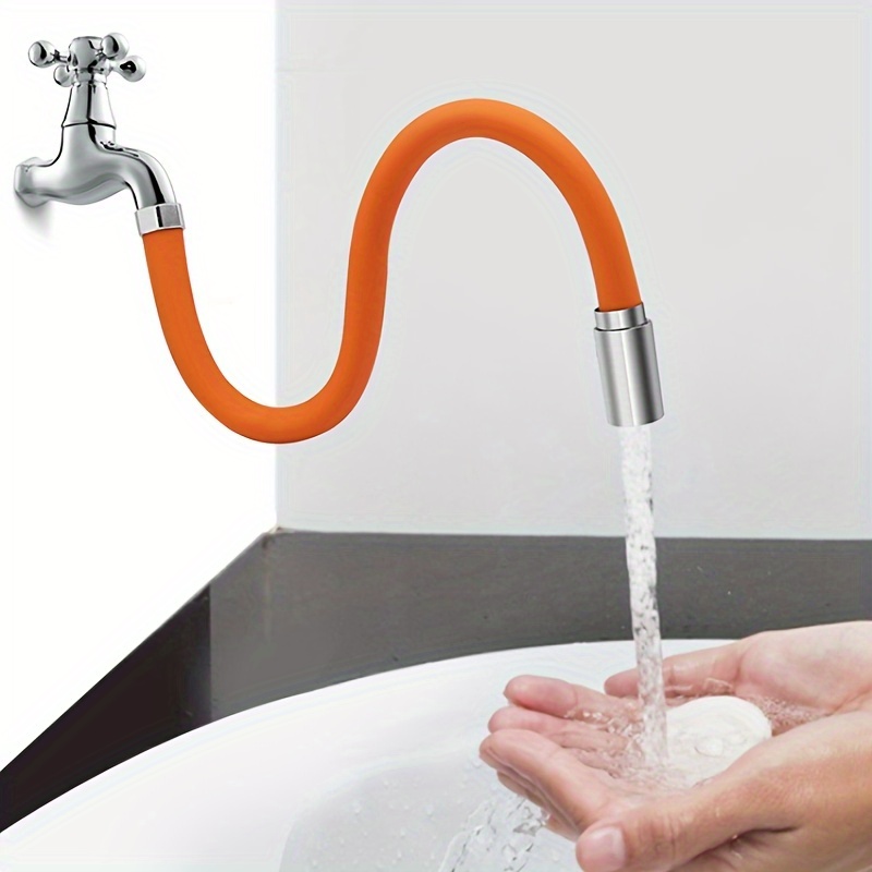 

1pc 360° Faucet Retractable Hose, 12 Inches Copper Faucet Retractable Hose, Flexible And Plastic Hose, Suitable For Kitchen And Bathroom Faucet Hoses