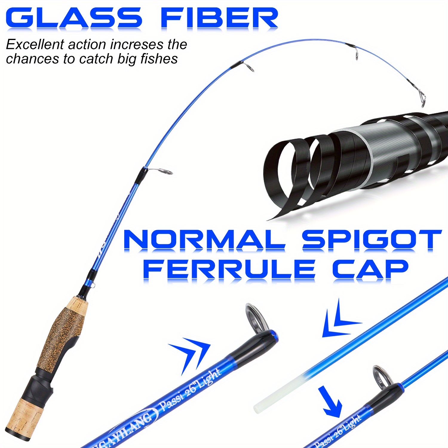 Sougayilang 2 section Ice Fishing Rod Anglers Two Power Med. - Temu