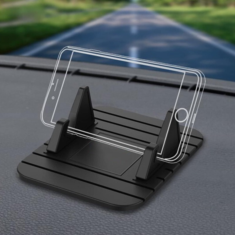 Tapis de téléphone antidérapant pour tapis de tableau de bord flexible de  voiture avec support de téléphone