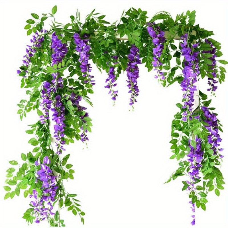 2pcs 78inch 200cm Wisteria Artificial Flowers Vine Garland Wedding 