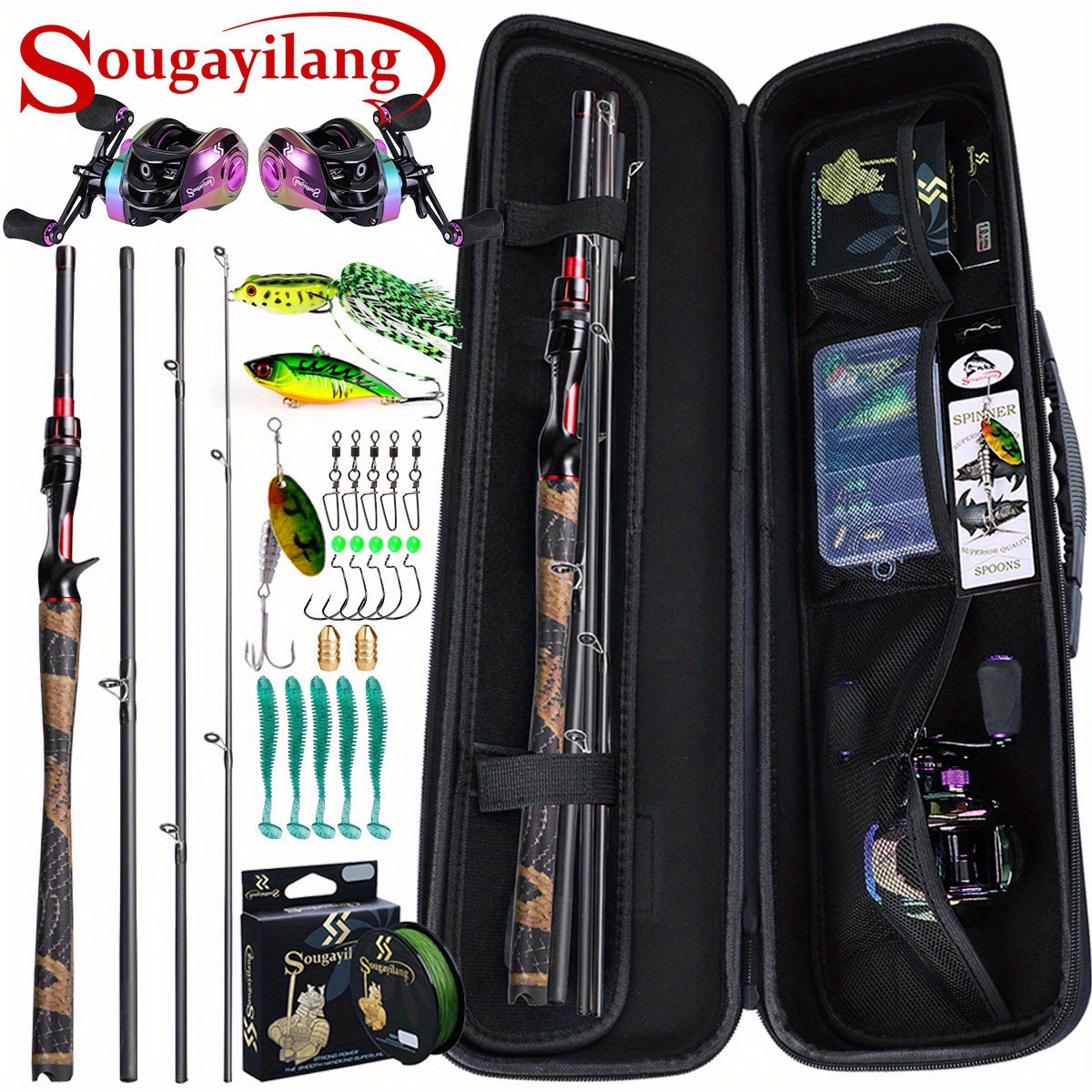 Sougayilang 4 section Carbon Fiber Fishing Rod Multicolor - Temu
