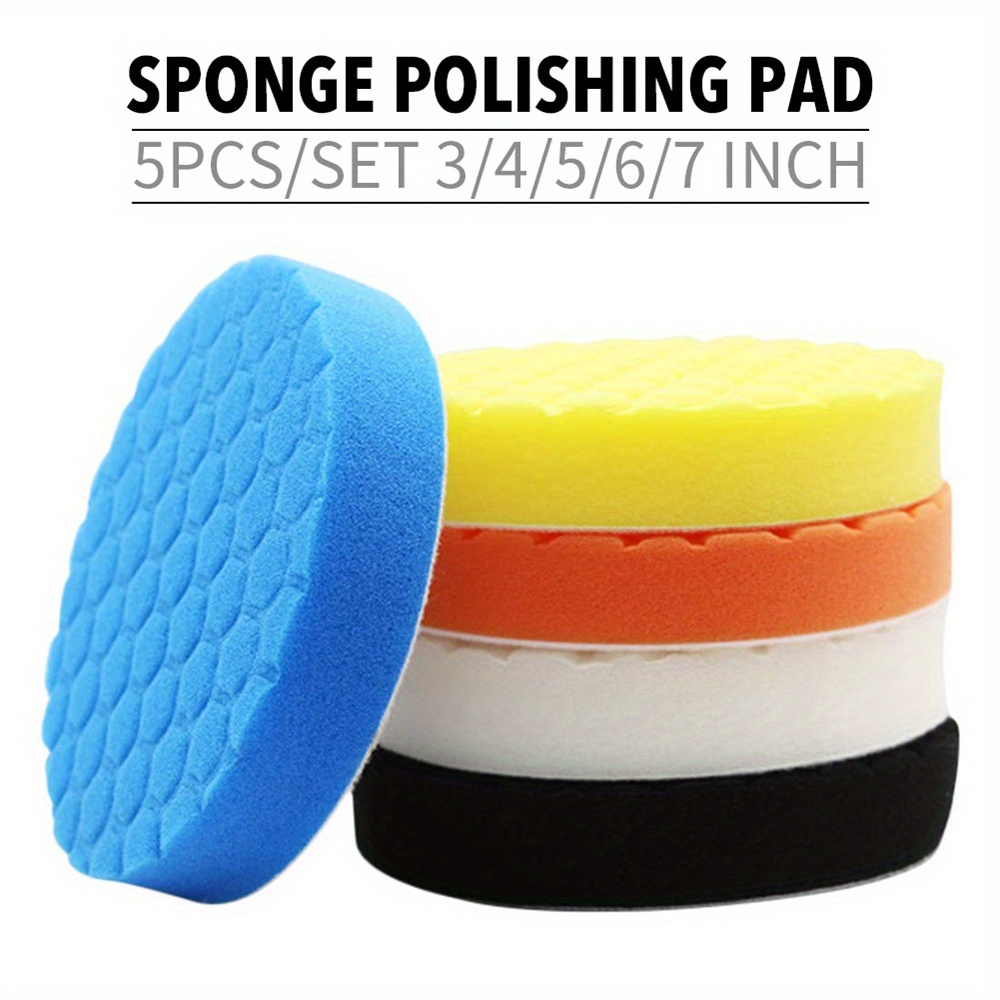 7pcs 3 Inch Polishing Pad Sponge Buffing Pad Multicolor with Polishing  Plate Shank for Automotive Wheel Hub Care Cleaner