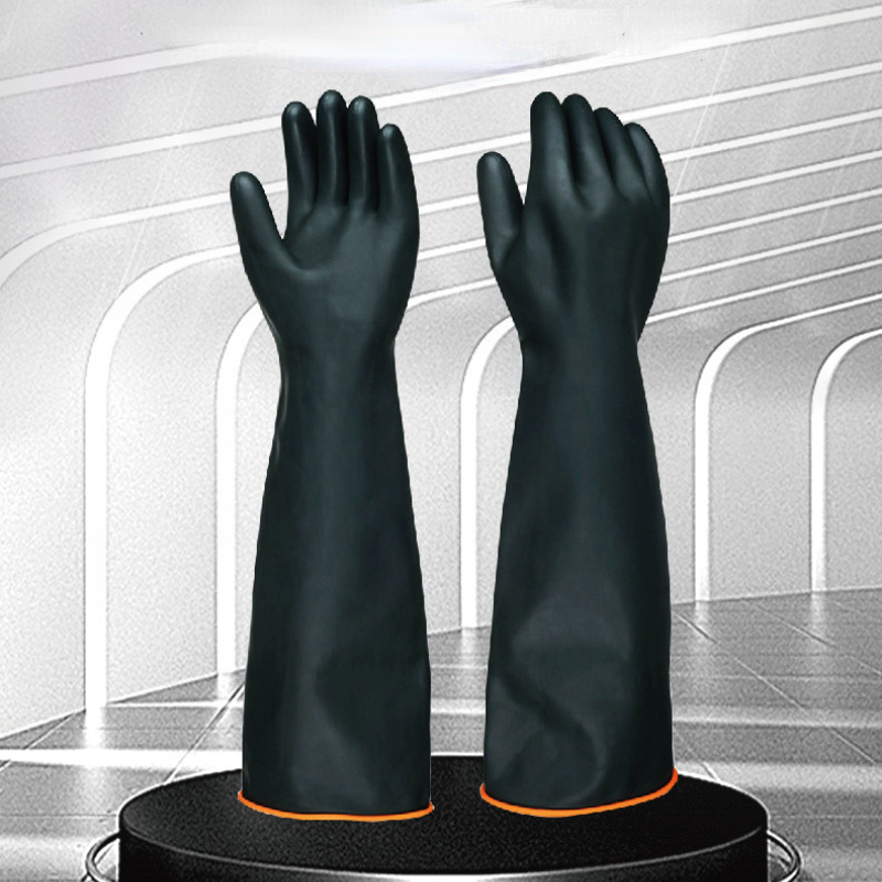 Rubber Black Gloves Industrial Acid resistant Alkali - Temu New