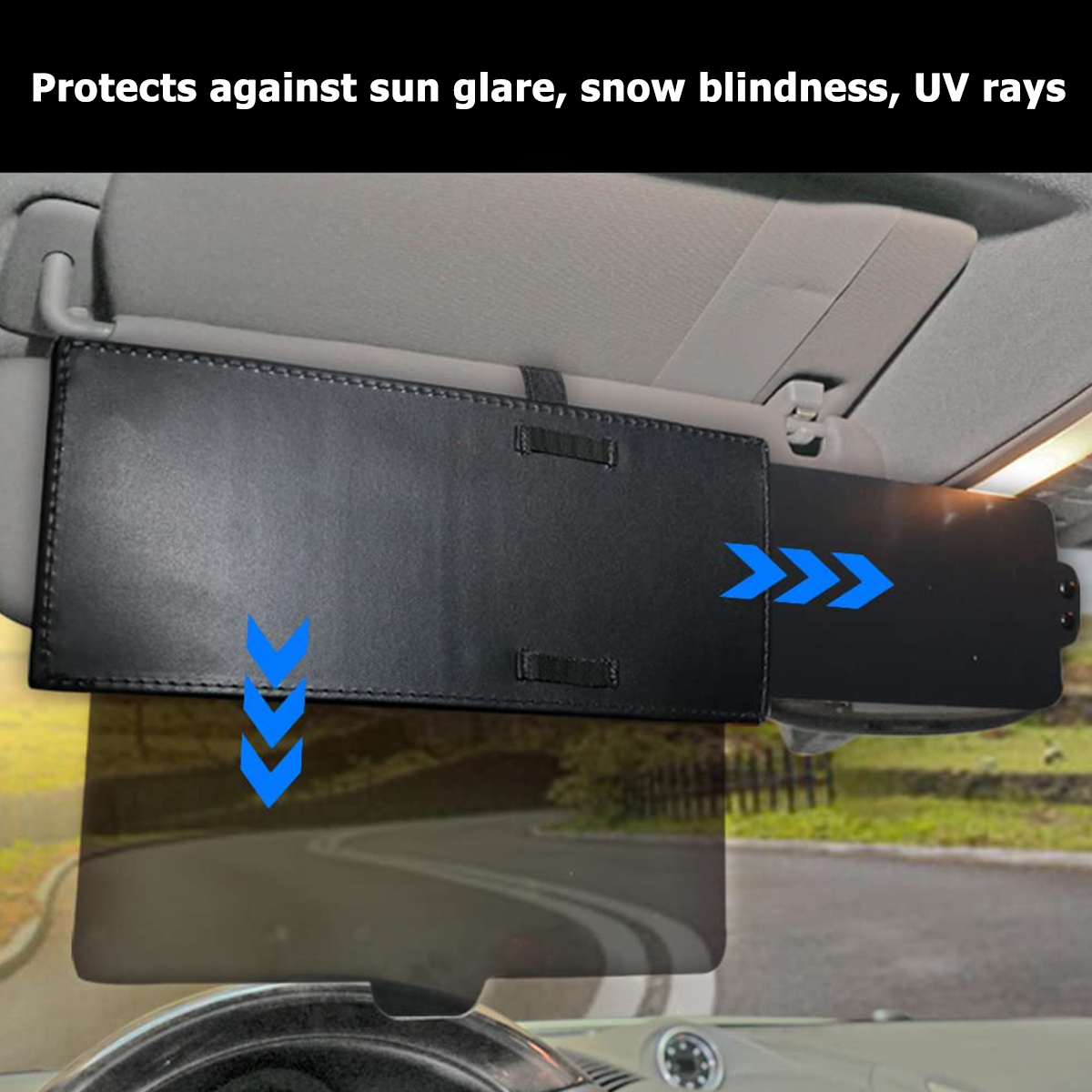 Anti Glare Car Extender Sun Polarized Visor - Universal Day and Night  Vision Anti-Glare Windshield Extension 