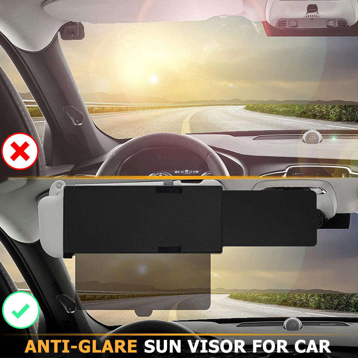 Glare Guard Anti-Glare Polarized Car Visor Extender for Sun