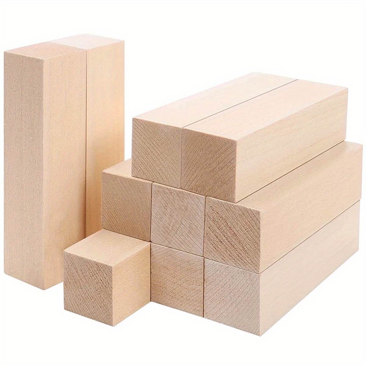 10pcs Basswood Carving Blocks Wood Whittling Blocks For Carving And  Whittling, Beginner To Expert