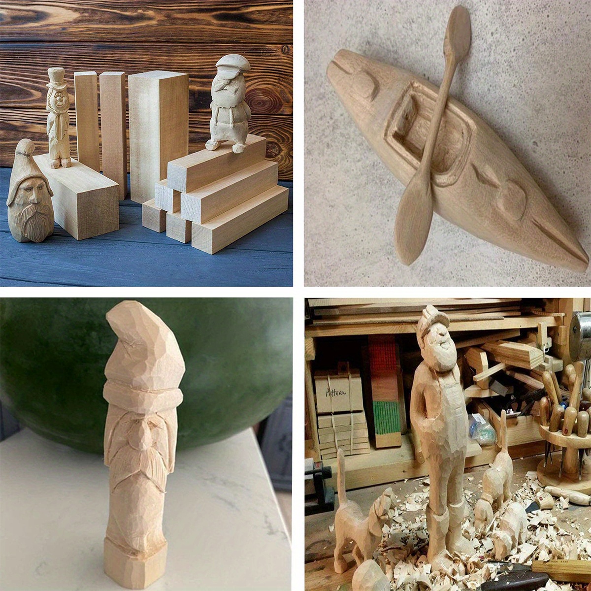 Morima 10Pcs Basswood Carving Block Natural Soft Wood Carving