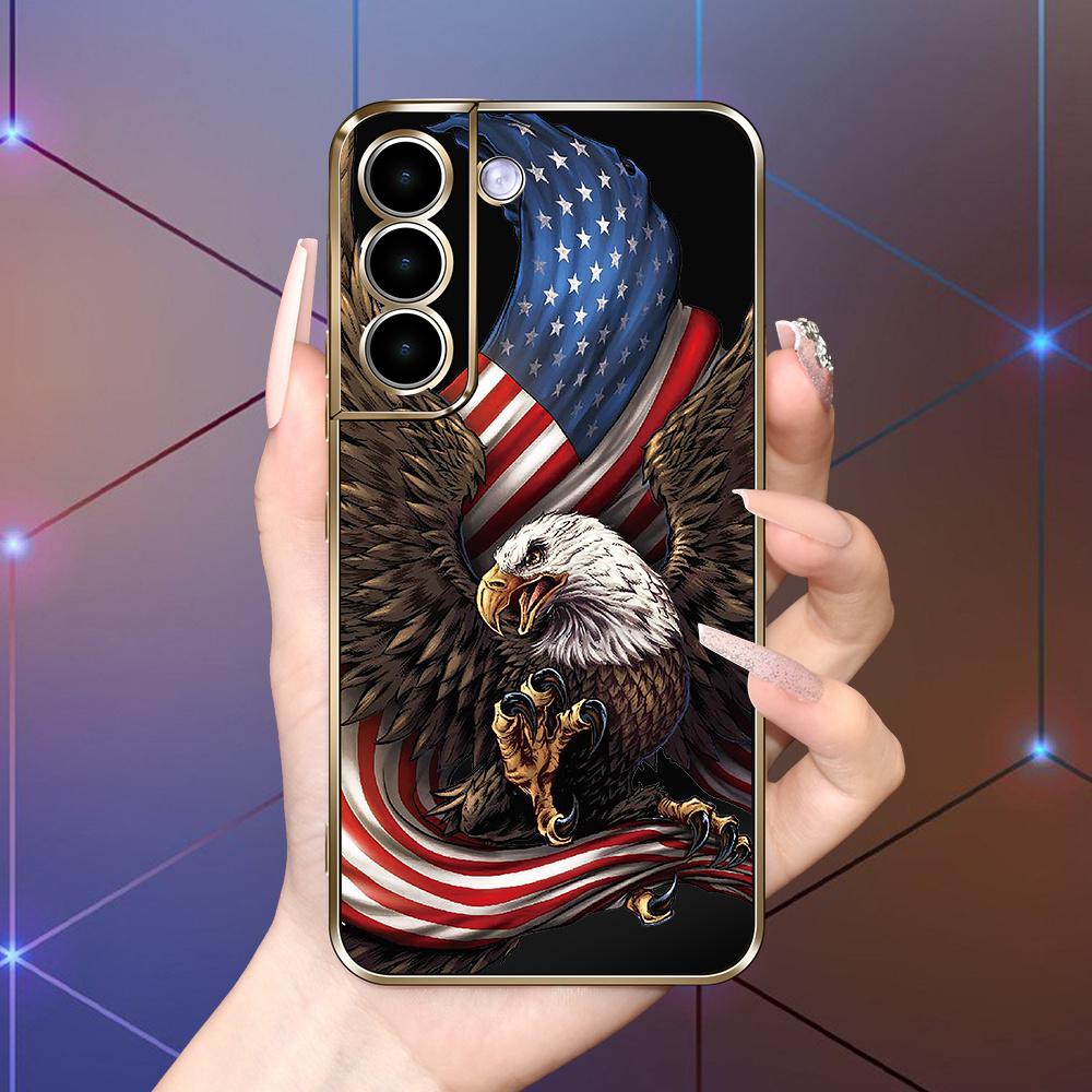 

New Creative Eagle Flag Pattern High-quality Simple Men's And Women's Mobile Phone Case Suitable For S23ultra/s23/s22/s21fe A13/a53/a52/a51/s10/s20/a23/a33/a54/a14/a34/a24