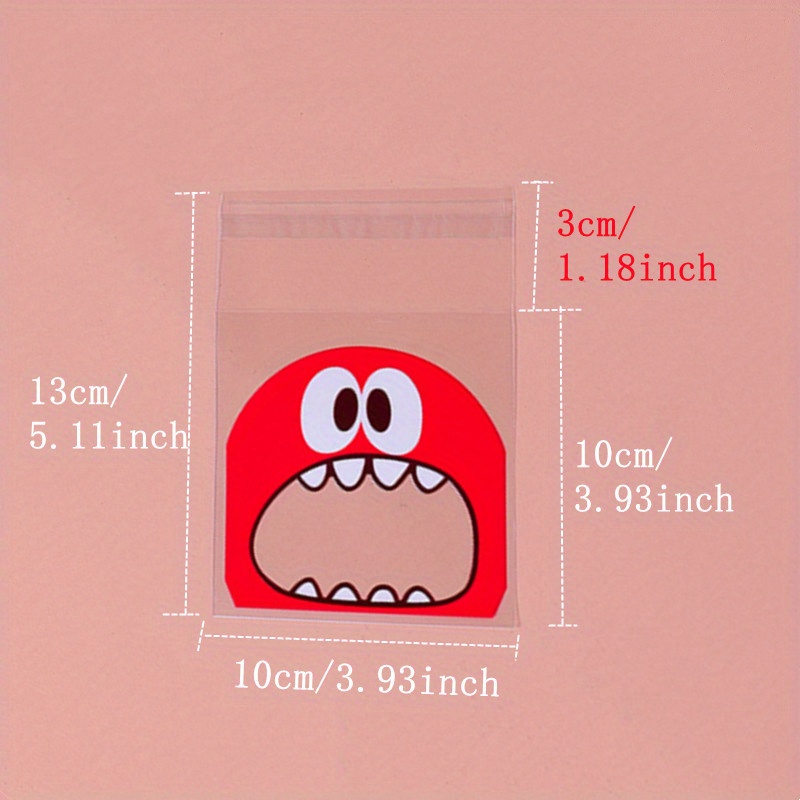 TEMU 100pcs sacs OPP à grande ouverture auto-adhésifs, sacs en papier verre, sacs scellés autocollants, sacs transparents, sacs de fête en plastique
