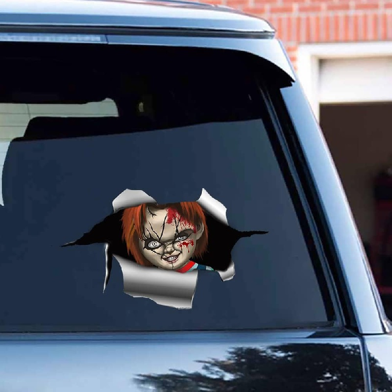 Peeking Alien Window Decal, Funny Car Sticker, Vinyl Truck Decal