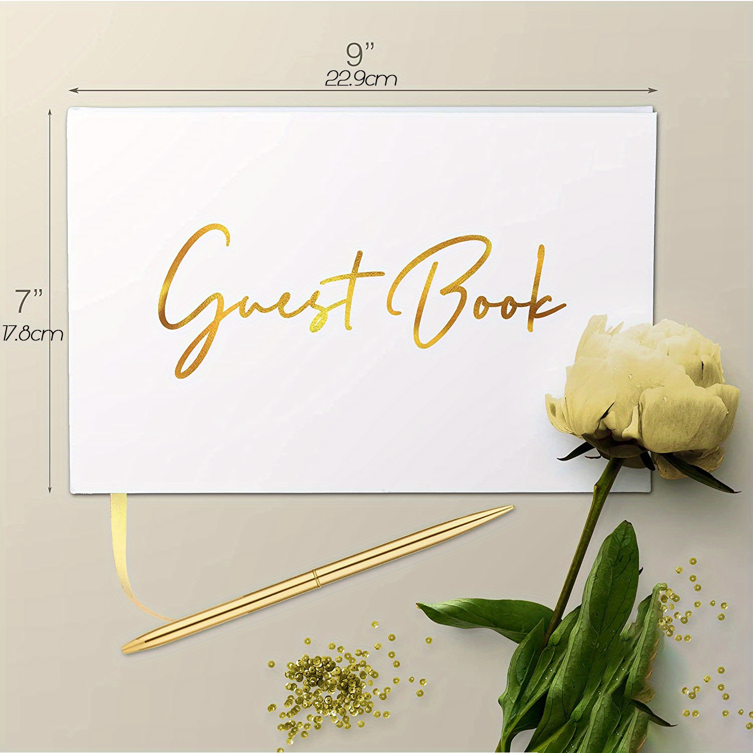 Guest Book 100 Pag Golden/rose Golden/black – - Temu