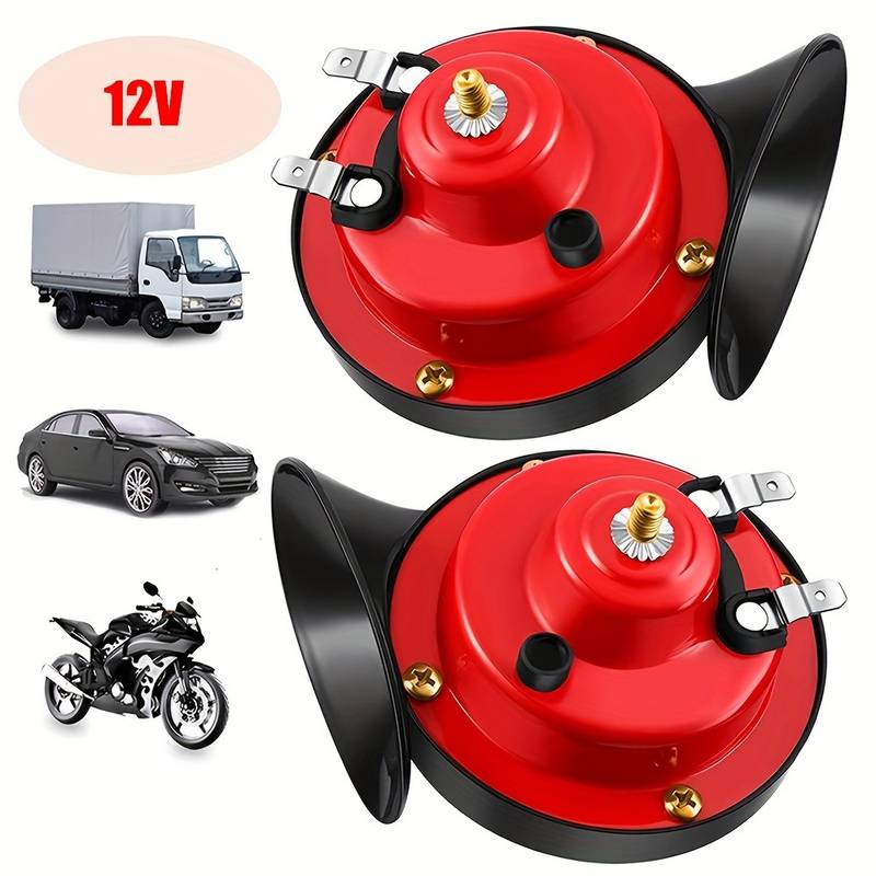 Klaxon De Voiture 135DB Double Ton – Avertisseur Puissant 12V, Pour Voiture, Camion, Moto, 2 Cornes Aiguës/Graves
