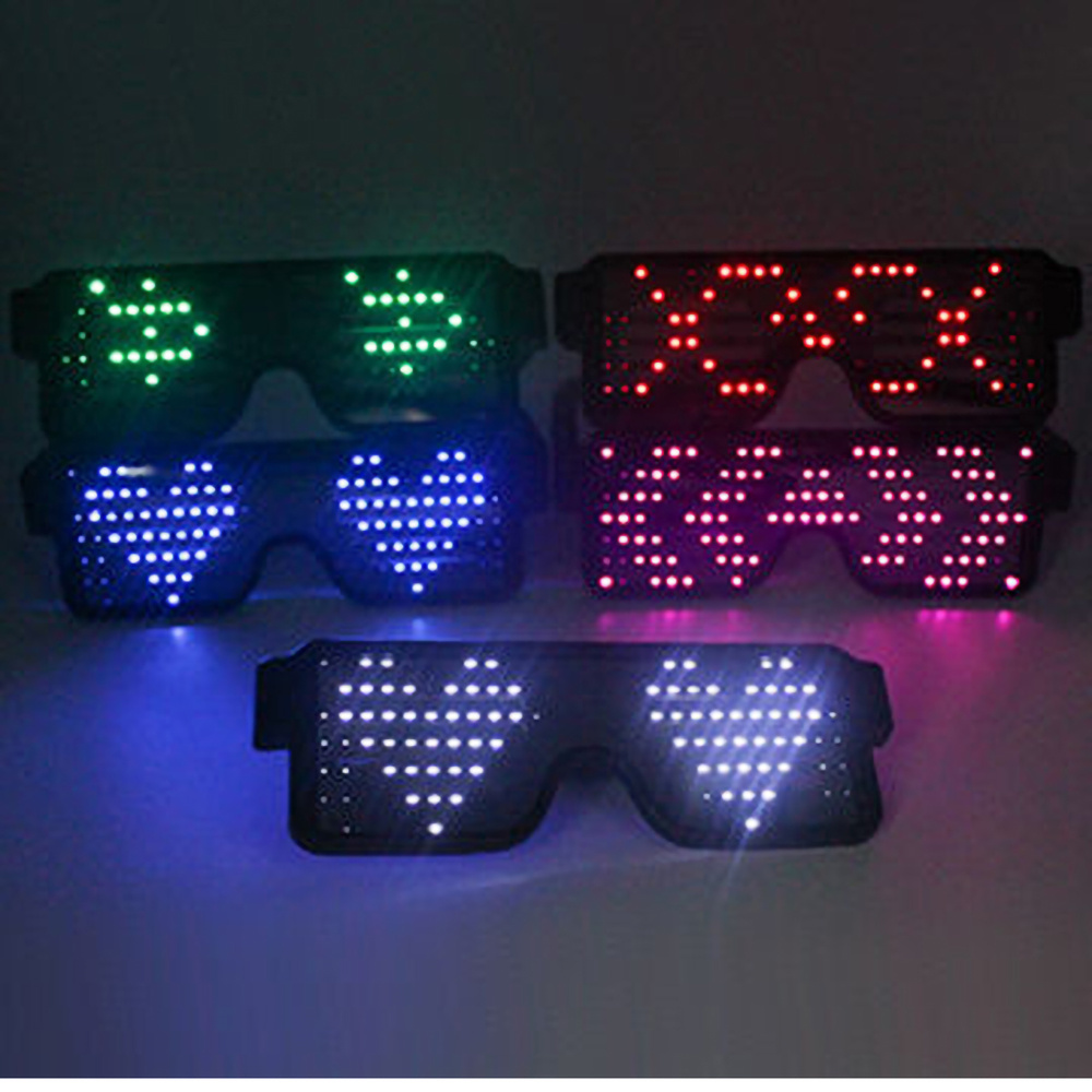 Gafas LED brillantes dinámicas, accesorio de fiesta, recargable por USB,  con luz LED intermitente