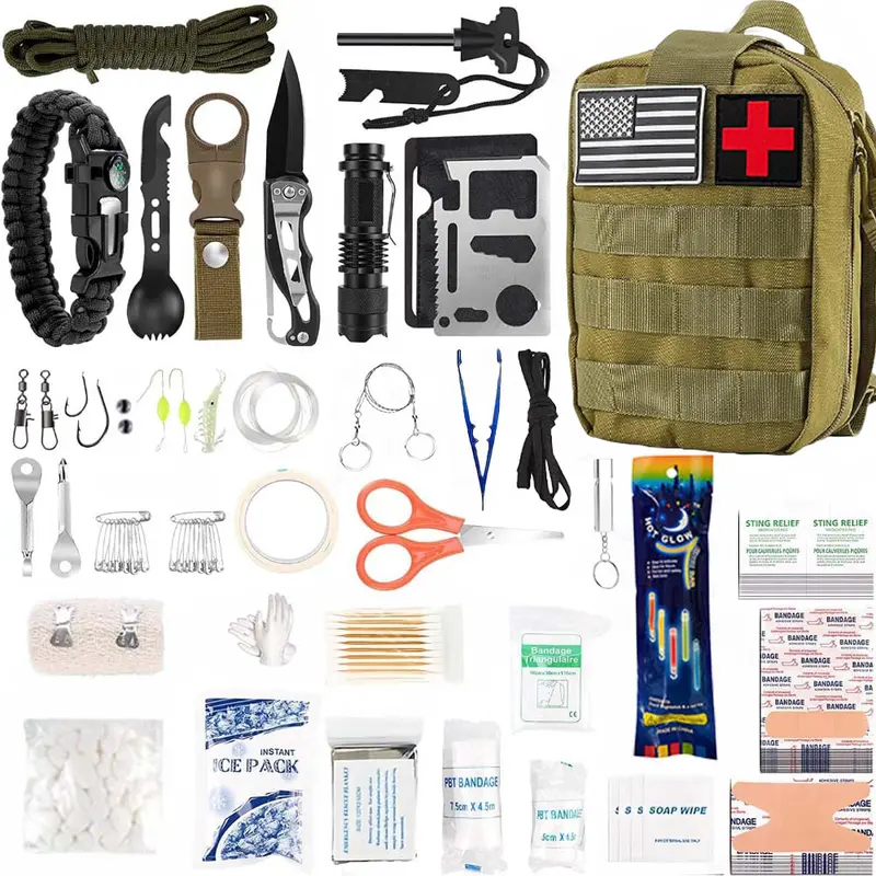 Survival First Aid Kit Survival Gear Equipment Tools First - Temu