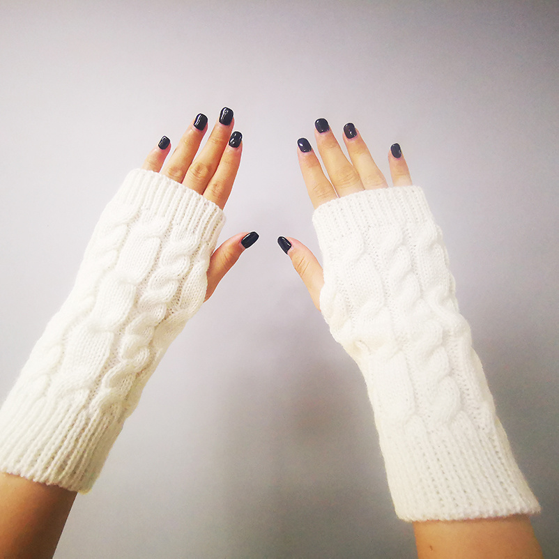 DOVORTEX - Guantes sin dedos para hombres y mujeres, guantes de punto de  invierno sin dedos térmicos