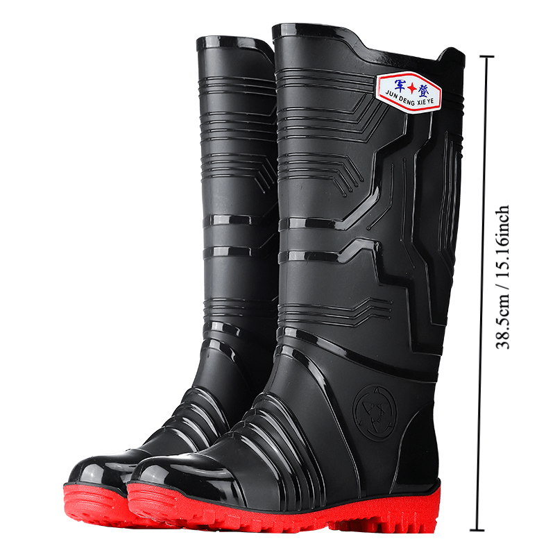 Quick Drying Flat Rain Boots Waterproof Non Slip Thickened Outdoor PVC Shoes
