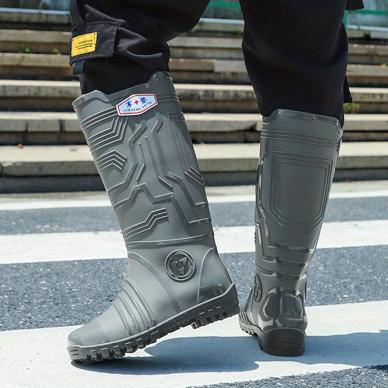 Quick Drying Flat Rain Boots Waterproof Non Slip Thickened Outdoor PVC Shoes
