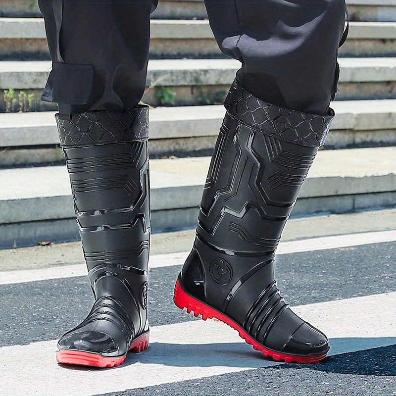 Quick Drying Flat Rain Boots Waterproof Non Slip Thickened Outdoor PVC Shoes