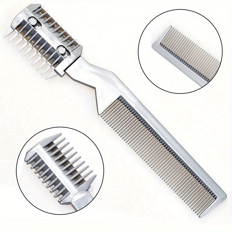 

New Professional Barber Hair Cutting Thinning Razor Comb Salon Tool With Blade Practical Convenient Hair Styling Supplies