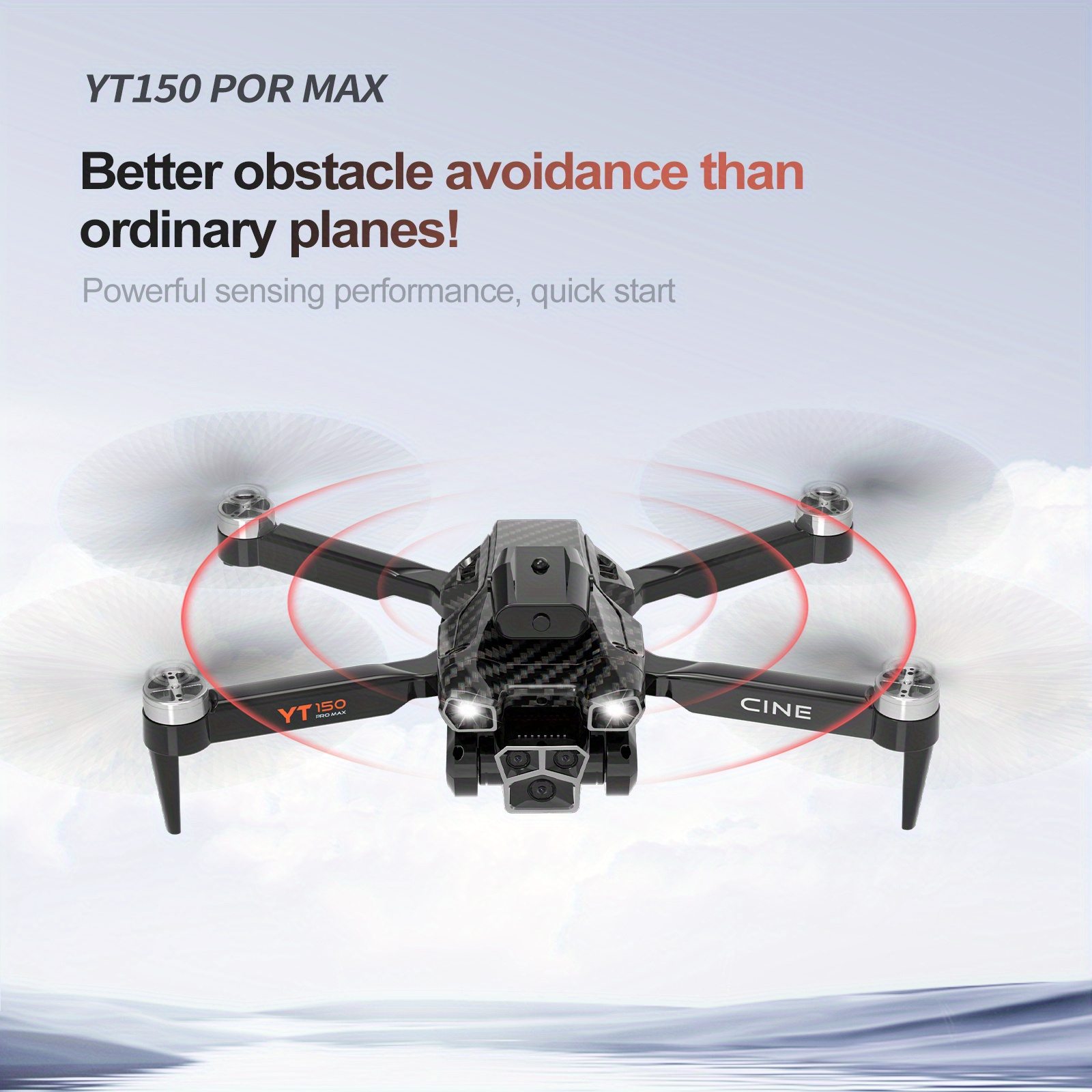 yt150 pro max drone with adjustable triple camera optical flow one key take off and more rc drone toy for beginners details 5
