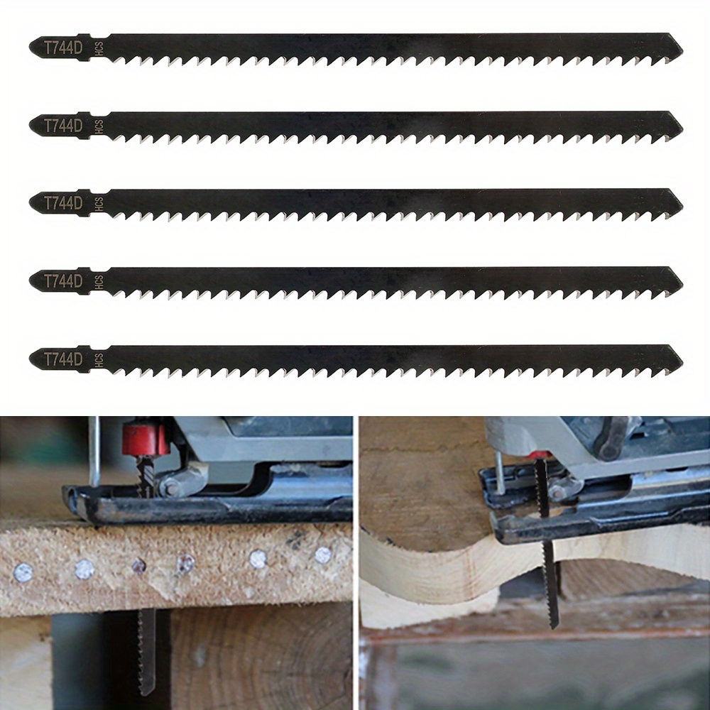 

5pcs/set T744d Jigsaw Blades Fast Cutting Of Thick Wood 180mm Length