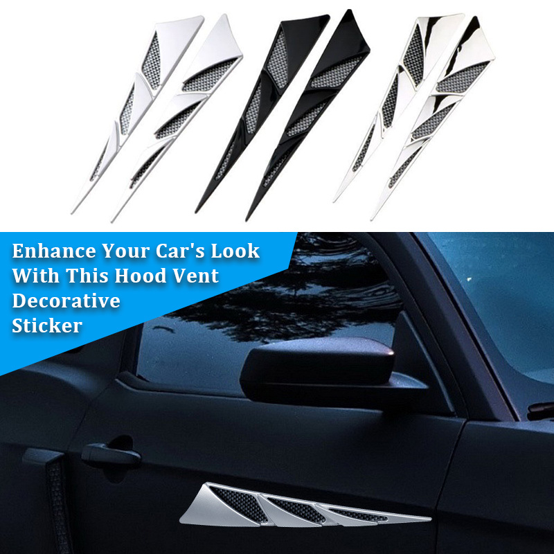 Universal Car-styling Hood Air Flow Intake Vent Cover Sticker Exterior  Decor Car Exhaust Cylinder Decoration Vent Modified Tail
