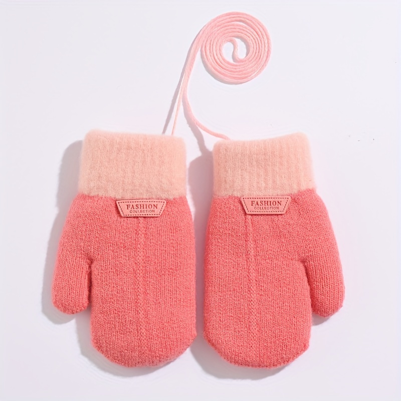 Winter Thick Knitted Mittens for 1-3 Years Old Kids