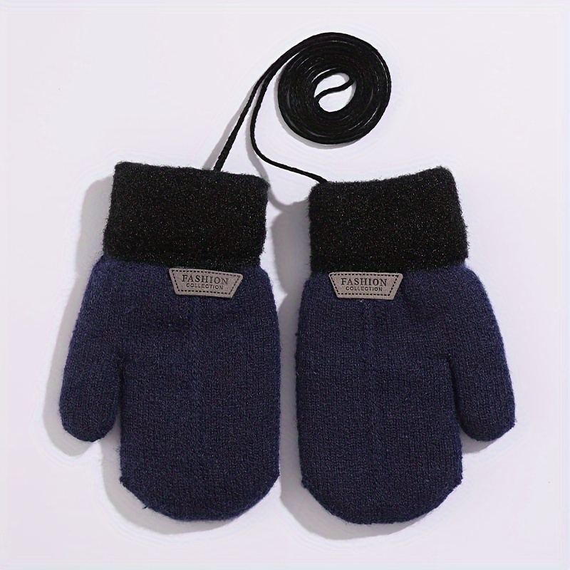Winter Thick Knitted Mittens for 1-3 Years Old Kids