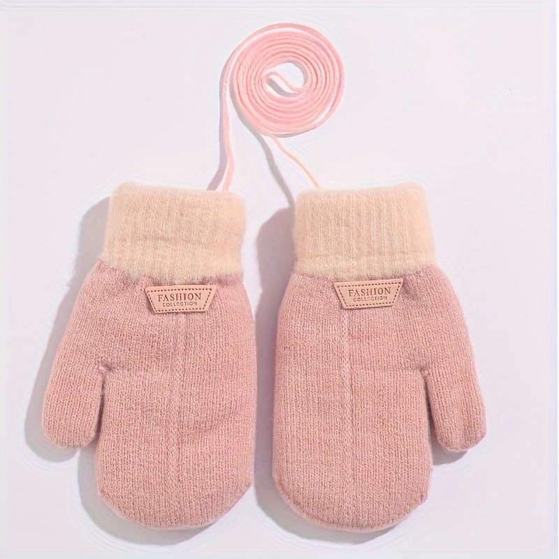 Winter Thick Knitted Mittens for 1-3 Years Old Kids