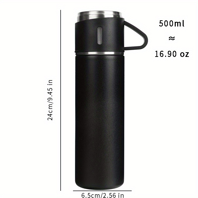 500ML Portable Smart Thermos Cup Black