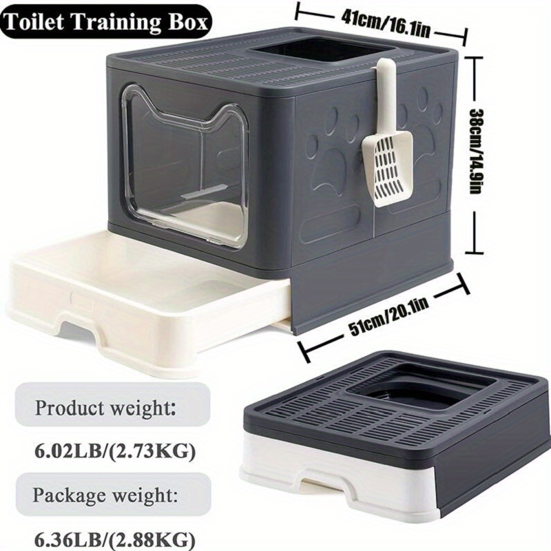 Foldable Cat Litter Box Lid Front Entry Top Exit Extra Large Temu